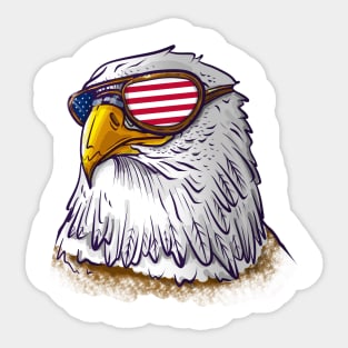 4th Of July American Eagle Sticker